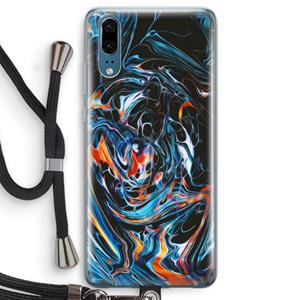 CaseCompany Black Unicorn: Huawei P20 Transparant Hoesje met koord