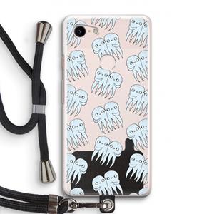 CaseCompany Octopussen: Pixel 3 Transparant Hoesje met koord