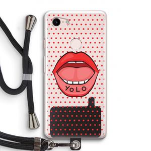CaseCompany Yolo Denise: Pixel 3 Transparant Hoesje met koord
