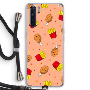 CaseCompany Chicken 'n Fries: Oppo A91 Transparant Hoesje met koord