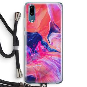 CaseCompany Earth And Ocean: Huawei P20 Transparant Hoesje met koord