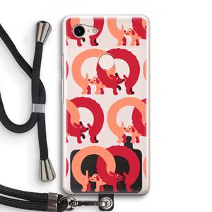 CaseCompany Dogs: Pixel 3 Transparant Hoesje met koord