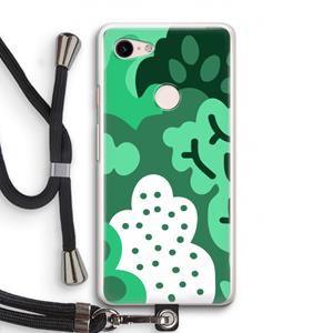 CaseCompany Bushes: Pixel 3 Transparant Hoesje met koord