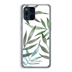 CaseCompany Tropical watercolor leaves: Oppo Find X3 Pro Transparant Hoesje