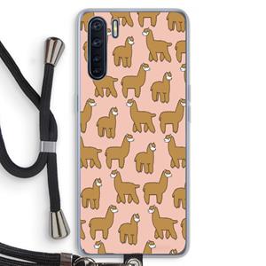 CaseCompany Alpacas: Oppo A91 Transparant Hoesje met koord