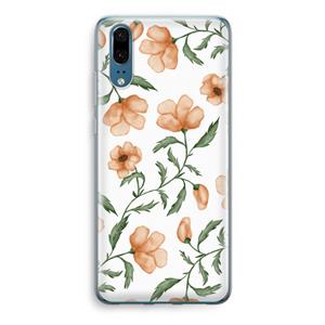 CaseCompany Peachy flowers: Huawei P20 Transparant Hoesje
