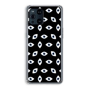 CaseCompany Eyes pattern: Oppo Find X3 Transparant Hoesje