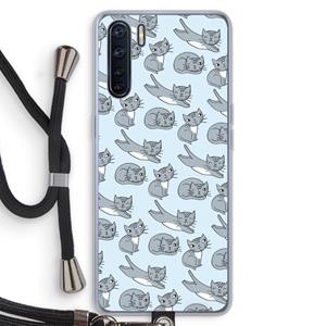 CaseCompany Poezen: Oppo A91 Transparant Hoesje met koord