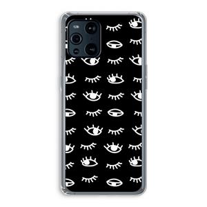 CaseCompany Eye pattern #3: Oppo Find X3 Transparant Hoesje