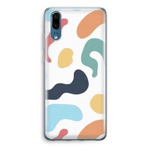 CaseCompany Memphis Shapes Blue: Huawei P20 Transparant Hoesje