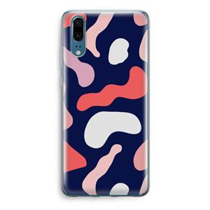 CaseCompany Memphis Shapes Pink: Huawei P20 Transparant Hoesje