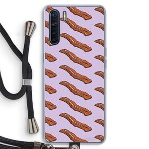 CaseCompany Bacon to my eggs #2: Oppo A91 Transparant Hoesje met koord