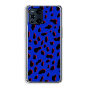 CaseCompany Blue Leopard: Oppo Find X3 Pro Transparant Hoesje