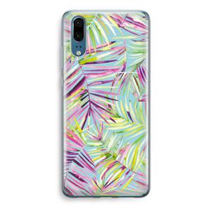 CaseCompany Tropical Palms Blue: Huawei P20 Transparant Hoesje