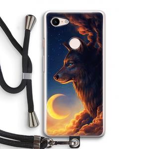 CaseCompany Night Guardian: Pixel 3 Transparant Hoesje met koord