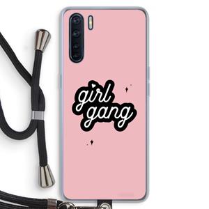 CaseCompany Girl Gang: Oppo A91 Transparant Hoesje met koord