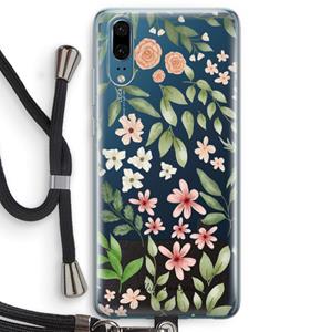 CaseCompany Botanical sweet flower heaven: Huawei P20 Transparant Hoesje met koord