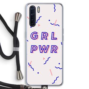 CaseCompany GRL PWR: Oppo A91 Transparant Hoesje met koord
