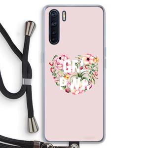 CaseCompany GRL PWR Flower: Oppo A91 Transparant Hoesje met koord
