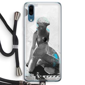 CaseCompany I will not feel a thing: Huawei P20 Transparant Hoesje met koord
