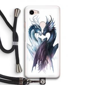 CaseCompany Yin Yang Dragons: Pixel 3 Transparant Hoesje met koord