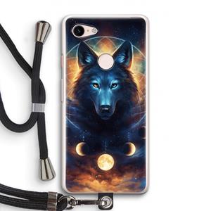 CaseCompany Wolf Dreamcatcher: Pixel 3 Transparant Hoesje met koord