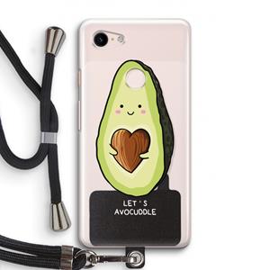 CaseCompany Avocuddle: Pixel 3 Transparant Hoesje met koord
