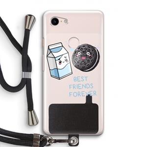 CaseCompany Best Friend Forever: Pixel 3 Transparant Hoesje met koord
