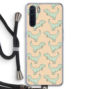 CaseCompany Dinos: Oppo A91 Transparant Hoesje met koord