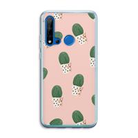 CaseCompany Cactusprint roze: Huawei P20 Lite (2019) Transparant Hoesje