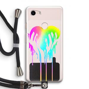CaseCompany Hold My Heart: Pixel 3 Transparant Hoesje met koord