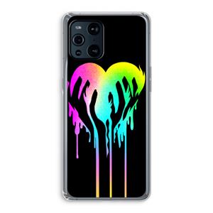 CaseCompany Hold My Heart: Oppo Find X3 Transparant Hoesje