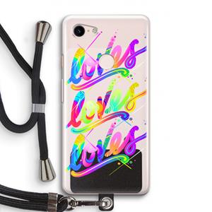 CaseCompany Loves: Pixel 3 Transparant Hoesje met koord