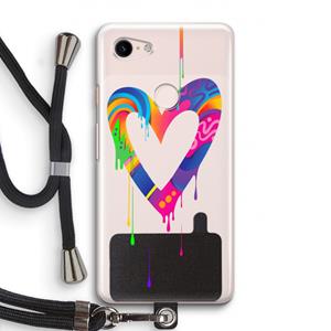 CaseCompany Melts My Heart: Pixel 3 Transparant Hoesje met koord