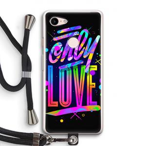 CaseCompany Only Love: Pixel 3 Transparant Hoesje met koord