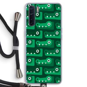 CaseCompany Crocs: Oppo A91 Transparant Hoesje met koord
