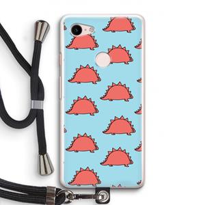 CaseCompany Dinosawrr: Pixel 3 Transparant Hoesje met koord