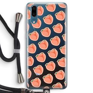 CaseCompany Just peachy: Huawei P20 Transparant Hoesje met koord