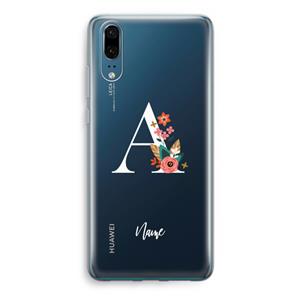 CaseCompany Pink Bouquet: Huawei P20 Transparant Hoesje