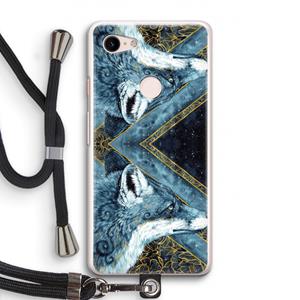 CaseCompany Golden Fox: Pixel 3 Transparant Hoesje met koord