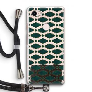CaseCompany Moroccan tiles: Pixel 3 Transparant Hoesje met koord