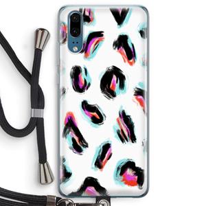 CaseCompany Cheetah color: Huawei P20 Transparant Hoesje met koord