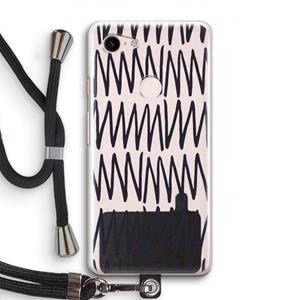 CaseCompany Marrakech Zigzag: Pixel 3 Transparant Hoesje met koord