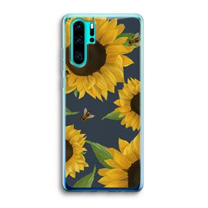 CaseCompany Sunflower and bees: Huawei P30 Pro Transparant Hoesje