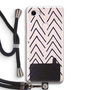 CaseCompany Marrakech Arrows: Pixel 3 Transparant Hoesje met koord
