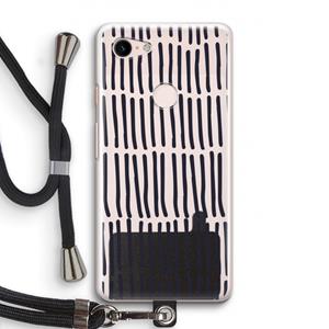 CaseCompany Moroccan stripes: Pixel 3 Transparant Hoesje met koord