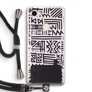 CaseCompany Marrakech print: Pixel 3 Transparant Hoesje met koord