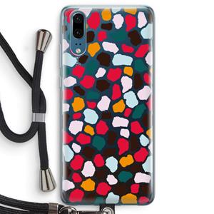 CaseCompany Colored Giraffe: Huawei P20 Transparant Hoesje met koord
