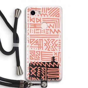 CaseCompany Marrakech Pink: Pixel 3 Transparant Hoesje met koord