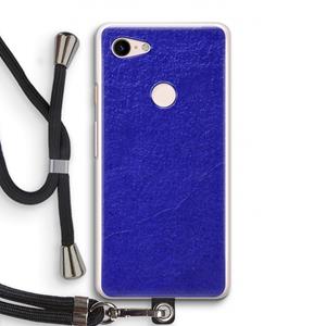 CaseCompany Majorelle Blue: Pixel 3 Transparant Hoesje met koord
